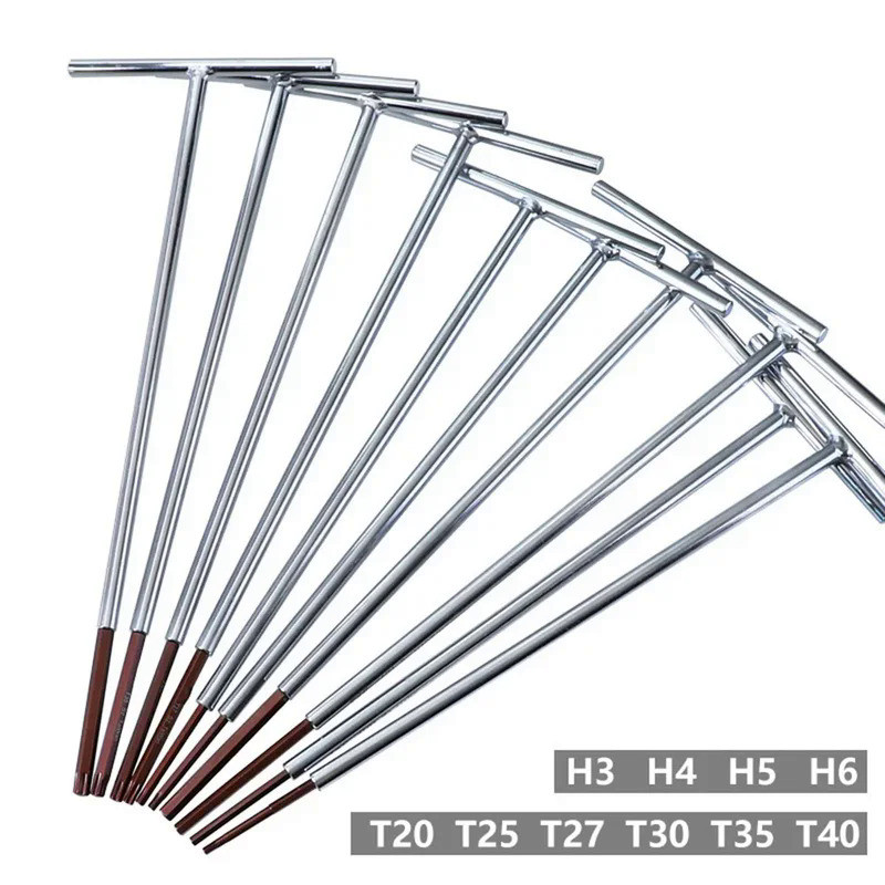 T-shaped Hex Wrench Torx Screwdriver Key Wrench Inner Spanner H3 H4 H5 H6 T20 T25 T27 T30 T35 T40 Ha