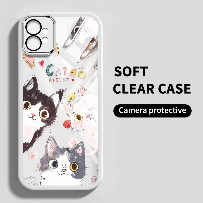 Ybd เคสโทรศัพท์สําหรับ Infinix Smart 9 X6532 ร้อน 50i X6531 X6531B Happy Five ลูกแมวสร้างสรรค์ปลอกโปร่งใส