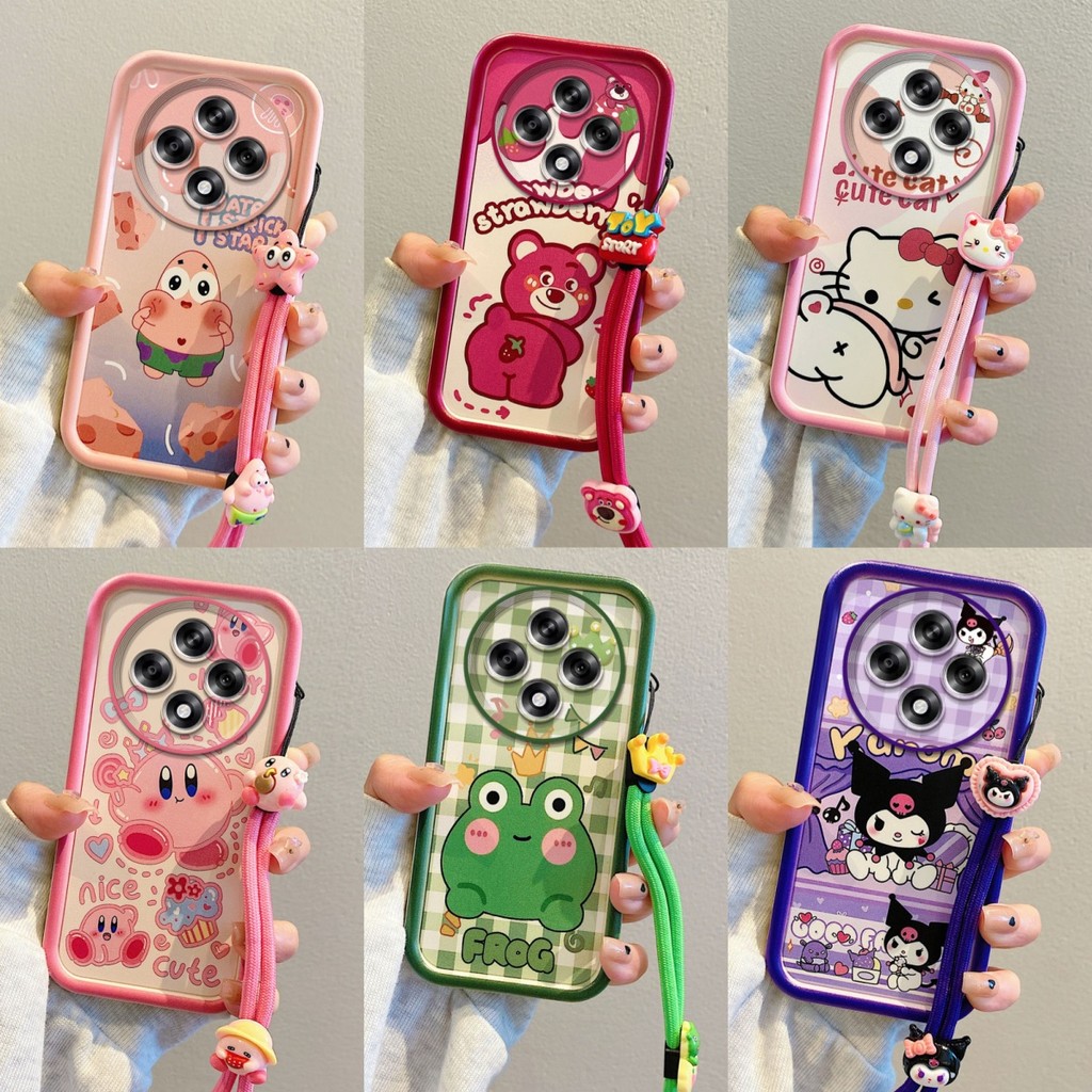 เคส Oppo Reno 12F Pink KT Cat/Fart Strawberry Bear/Cheese Pie Superstar/Kuromi Grid/Frog Crown/Kirby เคสโทรศัพท์ซิลิโคน