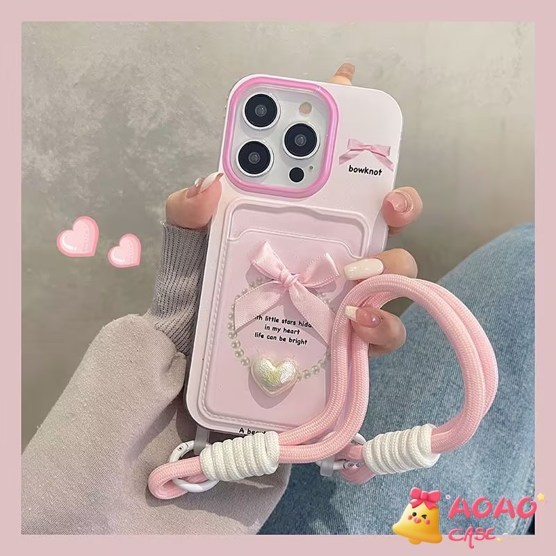 โรแมนติกหวานสดธนูรักหัวใจสร้อยข้อมือนุ่ม เคสiPhone 11 16 15 12 13 14 Pro Max 7Plus XR X XS Max 16 7 14 8 15 Plus SE 2020