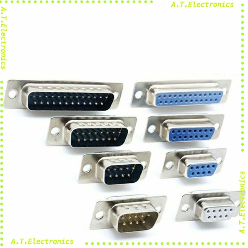 พร้อมส่งออกบิลได้  ชุดหัวประกอบ DB-9 DB9  ,DB15 ,DB25 Male Female Connector with socket D-Sub 9 pin 