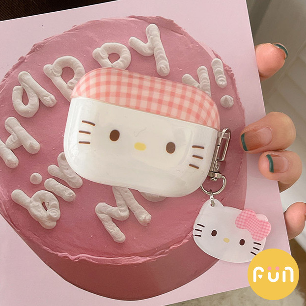 การ์ตูน Hello Kitty ลายสก๊อตสีชมพู IMD หูฟังไร้สายบลูทูธป้องกันกรณีใช้งานร่วมกับ Airpods 1 2 3 Pro Pro2 พร้อมจี้กันกระแทกชุดหูฟังปลอก - รูปที่ 4