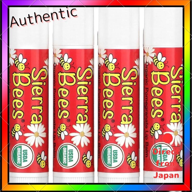 Sierra Bees, Organic Lip Balm, Pomegranate, 4 Pack, 4.25g (0.15 oz) each