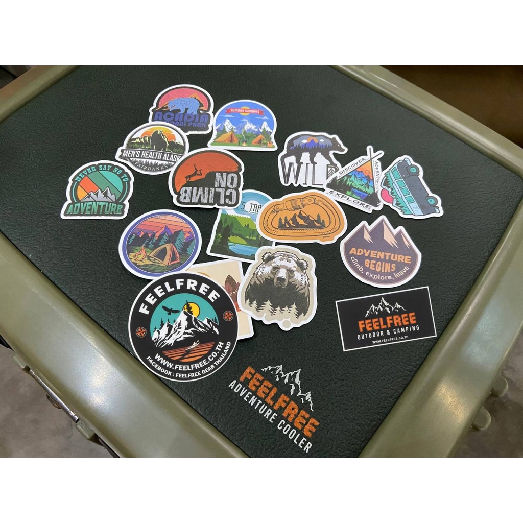 สติกเกอร์สำหรับติดถังน้ำแข็ง FEELFREE (คละลาย10ชิ้น)