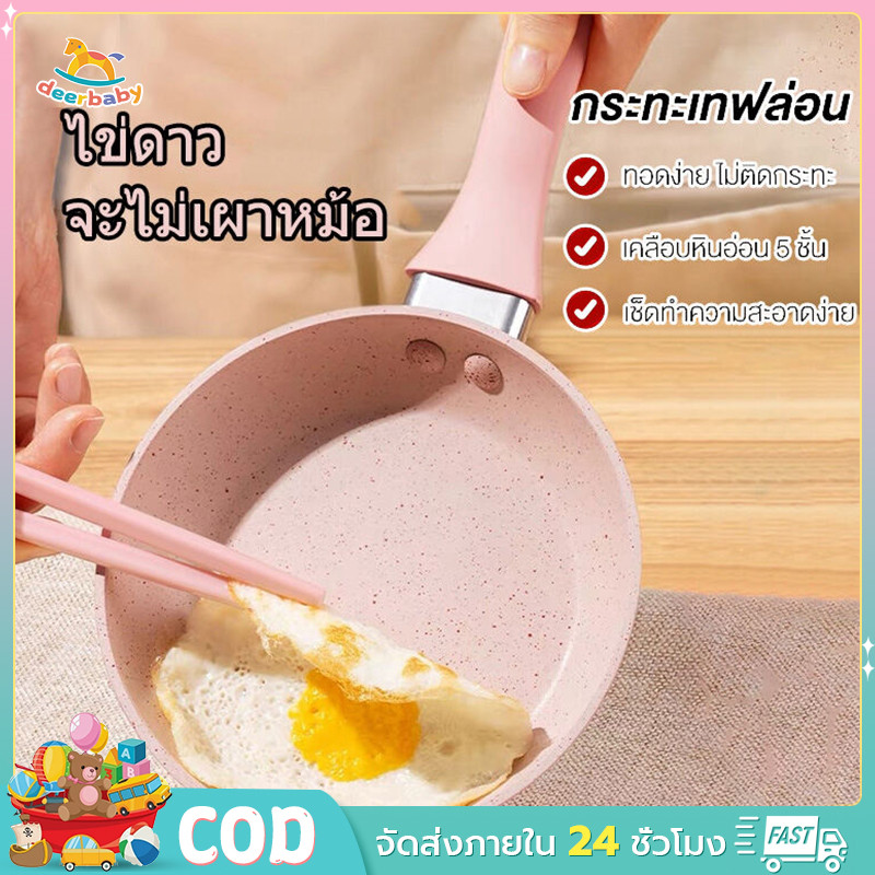 กระทะเคลือบหินอ่อน ขนาด 16cm เกรดพรีเมี่ยม ไม่ติดกระทะทำความสะอาดง่าย กระทะ กระทะเคลือบ กระทะไม่ติดกระทะ กระทะแบน