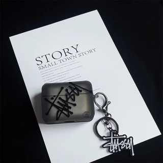 Stussy Soft TPU ซิลิโคนสแควร์สําหรับ AIRPODS 4 PRO2 /1/2/3 PRO ป้องกันกรณีเฉพาะเชลล์ฝาครอบป้องกันอุปกรณ์เสริม