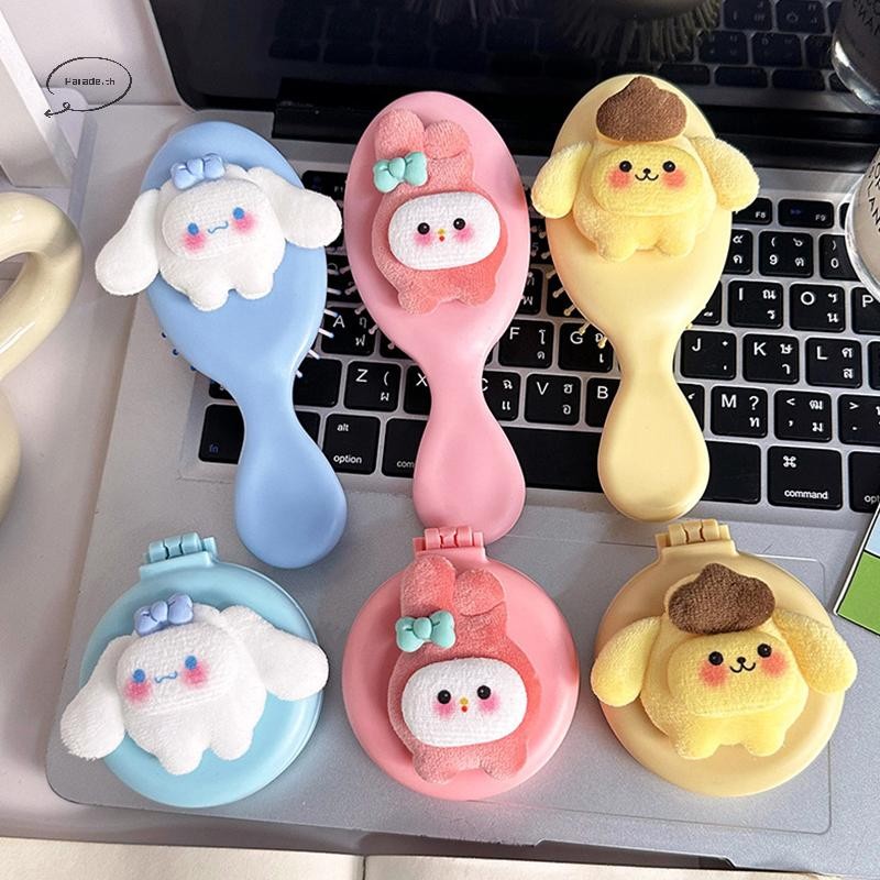Parade Sanrio Air Cushion หวีนวด Cinnamoroll Kuromi Mymelody Pochacco หวีแบบพกพาแปรงผมสําหรับสาวของขวัญการ์ตูน TH