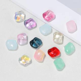 St.kunkka 10 ชิ้น ลูกปัดแก้วคริสตัล ลูกปัดหินผิดปกติ สําหรับ DIY สร้อยข้อมือสร้อยคอทํา