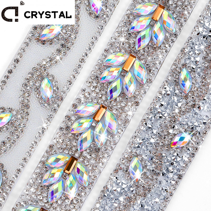 Ducrystal 22mm Hot Fix เรซิ่น Rhinestone Trim ริบบิ้นเหล็กบนโซ่สําหรับ DIY เสื้อผ้า, รองเท้า, ชุดตกแต่ง