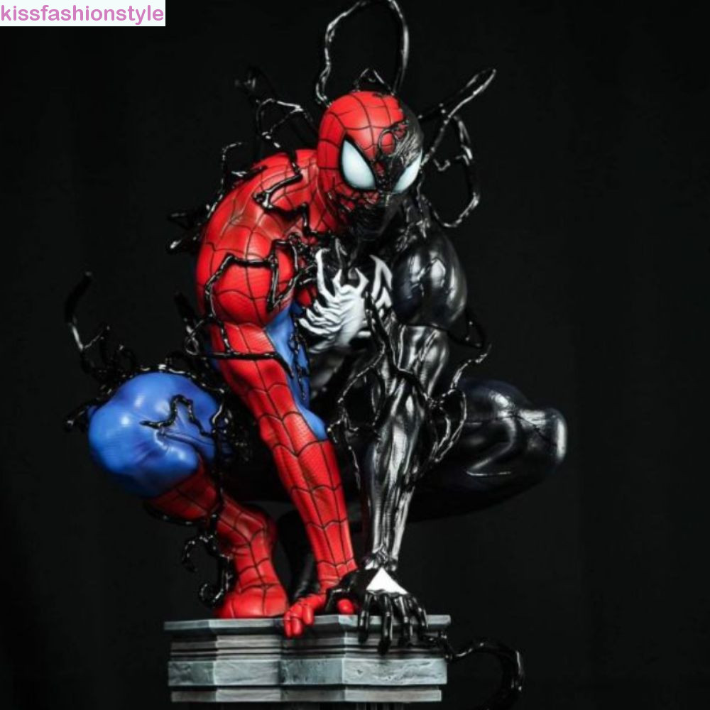 Kissfashionstyle Action Figure ของเล่น, Spider-Man & Venom Symbiote สะสมตัวเลข,ตกแต่งบ้าน 3D Marvel PVC Action Figurine รุ่นตกแต่งโต๊ะ