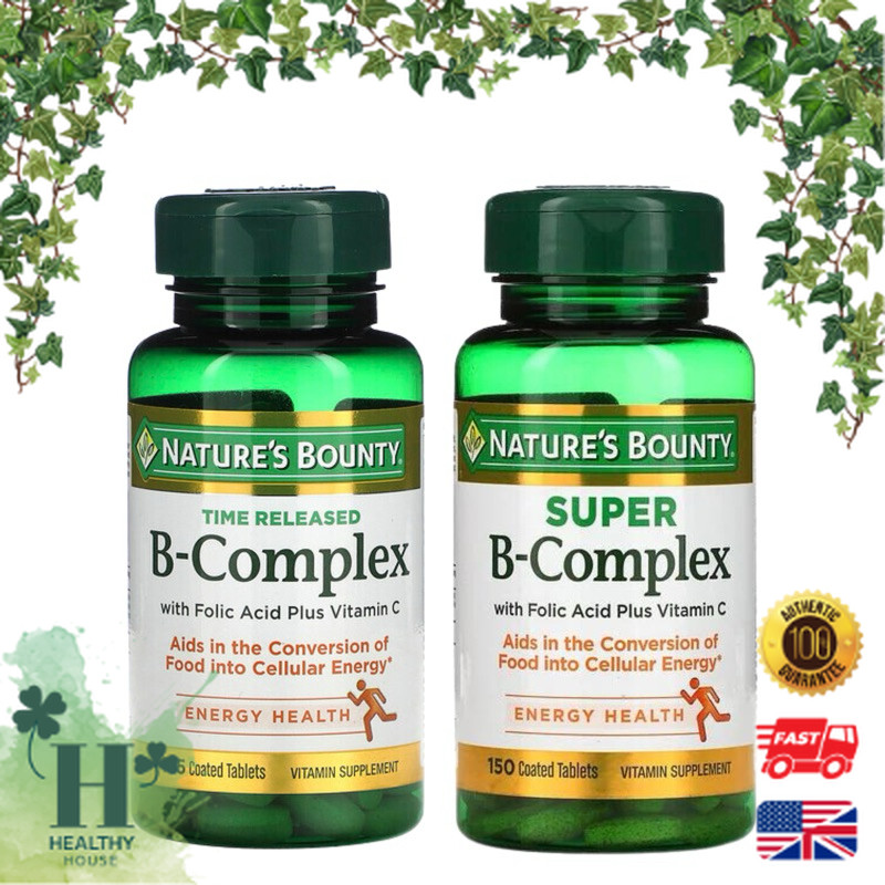 พร้อมส่ง Nature's Bounty Super B-Complex with Folic Acid Plus Vitamin C 125 Coated Tablets