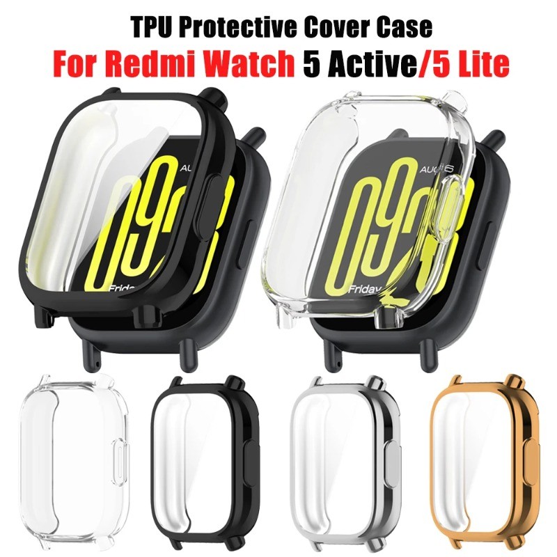 Tpu ป้องกันสําหรับ Redmi Watch 5 Active Soft Protector Shell กันชนฝาครอบป้องกันสําหรับ Redmi Watch5 Lite Accessores