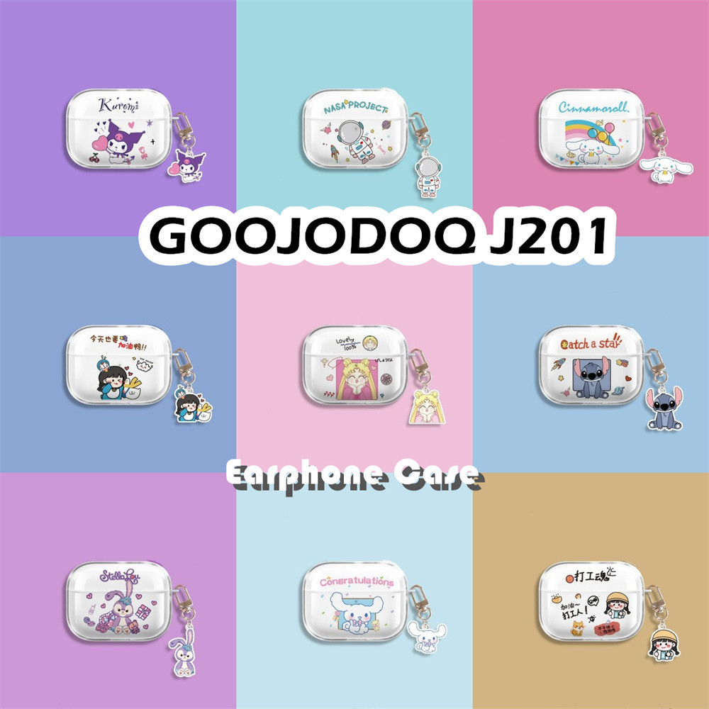 imamura สําหรับ GOOJODOQ J201 กรณีการ์ตูนสร้างสรรค์ซิลิโคนอ่อนนุ่มโปร่งใสหูฟังกรณีปลอกฝาครอบ