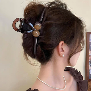 หนีบผมสีกาแฟ 13 ซม. สไตล์เกาหลี เครื่องประดับผมสำหรับสุภาพสตรี
