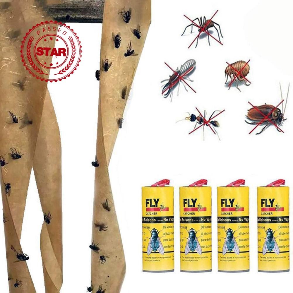 Crunt Fly กระดาษ Fly Strips Fly Catcher Strips ผลไม้เหนียว Fly สําหรับบ้านในร่ม I7k5