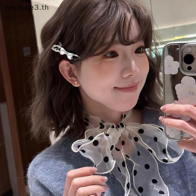 ผ้าพันคอแฟชั่นลายจุดสำหรับผู้หญิง น้ำหนักเบาทองsummerry พร้อมริบบิ้น