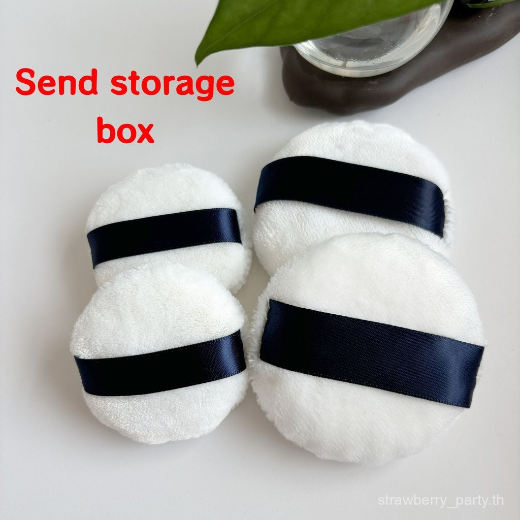 พัฟกํามะหยี่สองด้านรอบการตั้งค่าพัฟแป้งฝุ่นเครื่องมือแต่งหน้านุ่มพิเศษแป้งพัฟกํามะหยี่พร้อมกล่องเก็บ