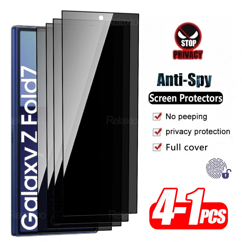 1-4 ชิ้นความเป็นส่วนตัวกระจกนิรภัยสําหรับ Samsung Galaxy Z Fold7 ป้องกันหน้าจอแก้ว Samsung ZFold7 ZF