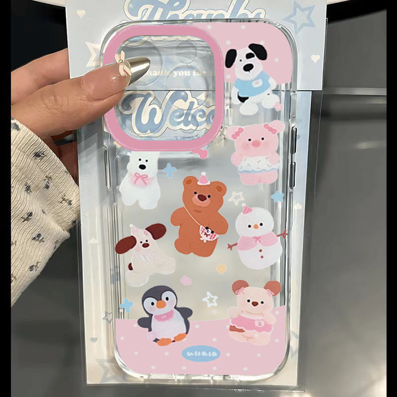 เคสโทรศัพท์แบบนุ่มใสสําหรับiPhone 16 15 14 13 11 12 Pro Max 16E X XS XR 7 8 Plus SE 2020 ขนมเค้กน่าร