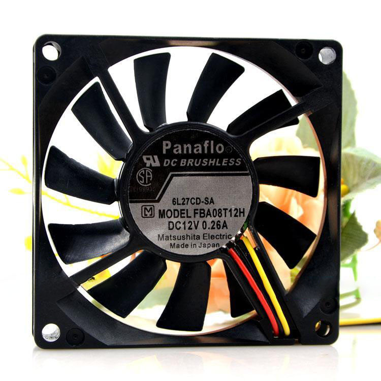 Panasonic Panasonic FBA08T12H 12V0.26A 8cm 8cm 8015 พัดลมระบายความร้อน
