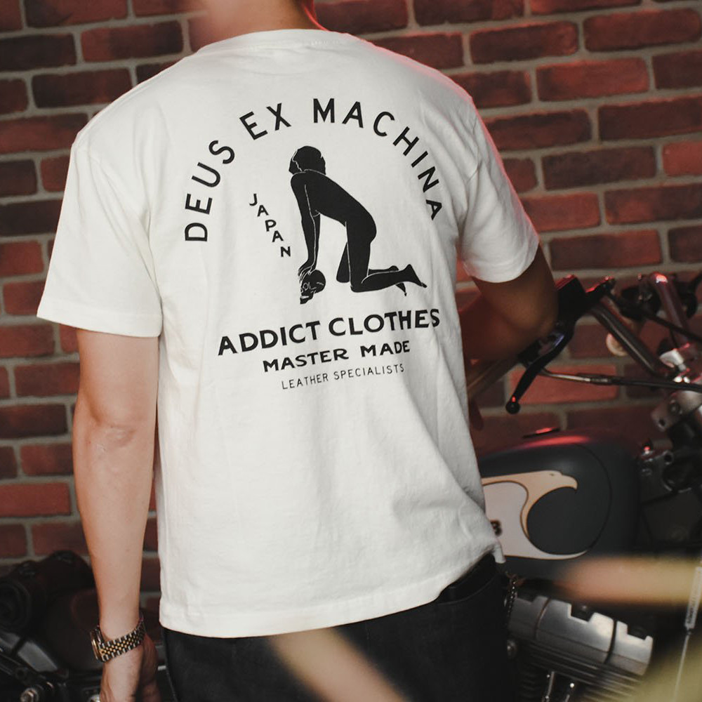 เสื้อยืดแขนสั้น Deus-ex-machina 10th Anniversary พิมพ์ลาย Retro ผ้าฝ้ายแท้