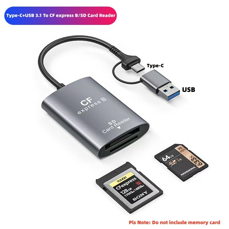 2 in 1 Type-C/USB Gen 3.1 ถึง CFexpress ประเภท AB SD Card Reader อะแดปเตอร์สําหรับ Nikon Sony Camere CardReader Converter