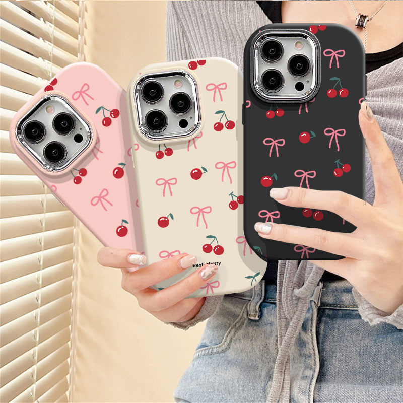 Cherry small bow สําหรับ OPPO A37 A3X A3 A40 A60 A54 A57 A57E A57S A77 A59 A7 A5S A12 A12S A78 A58 A