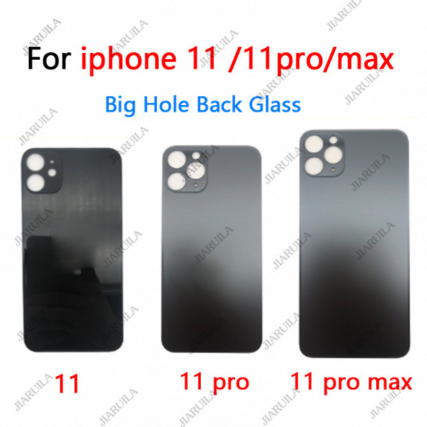 1 ชิ้นเปลี่ยน Big Hole กระจกด้านหลังสําหรับ Phone 11 Pro Max ฝาครอบแบตเตอรี่ด้านหลัง