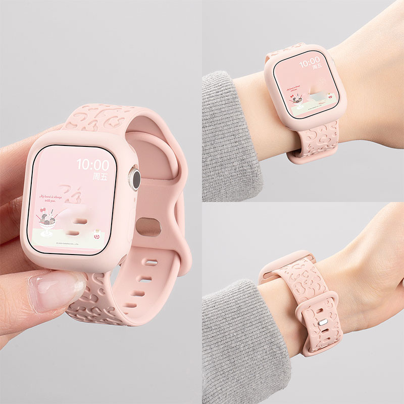 Candy เคสซิลิโคน + สายรัดสําหรับ Apple Watch Series 10 11 9 8 7 49 มม.46 มม.45 มม.41 มม.SE 6 5 4 44 มม.42 มม.40 มม.38 มม.Iwatch Ultra 2 49 มม.