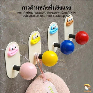 SWEETYBAYI ตะขอแขวน ตะขอแขวนของ ตะขอถ้วยดูด ติดผนัง ตะขอติดผนัง ลายการ์ตูนสัตว์น่ารัก