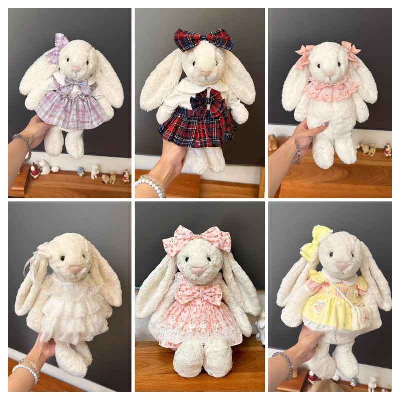 Jellycat 31 ซม.กระต่ายกระต่ายน่ารัก JK กระโปรงชุดนอนเสื้อผ้าตุ๊กตากระต่ายเสื้อผ้าเด็กตุ๊กตาตุ๊กตา Cross-Dressing เปลี่ยนของขวัญเด็กของเล่น