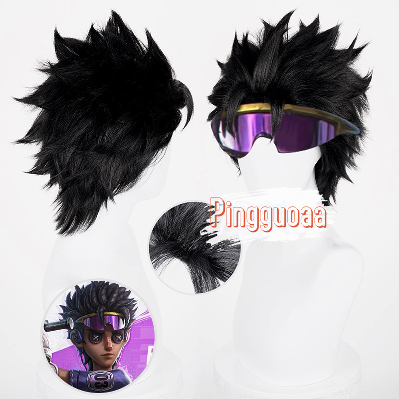 【Manmei】Identity V BLK Ganji Gupta Cosplay Wig 35cm Black Heat-Resistant Synthetic Hair