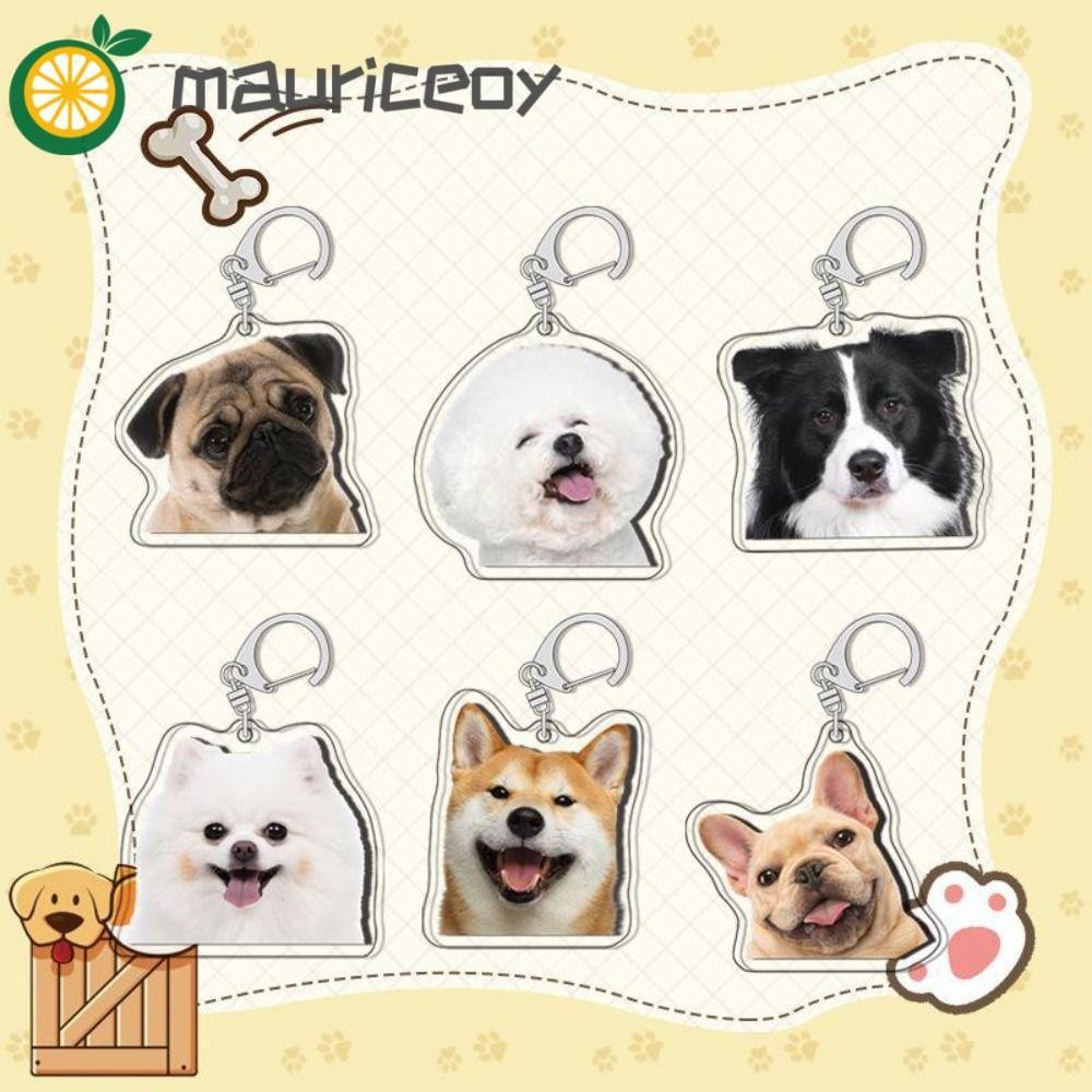 Mauriceoya ลาบราดอร์ ลูกสุนัข จี้, พุดเดิ้ล ฮัสกี้ ขอบ คอลลี่ สุนัข พวงกุญแจ, French Bulldog Schnauzer Chihuahua สร้างสรรค์ ชิบะ อินุ พวงกุญแจ