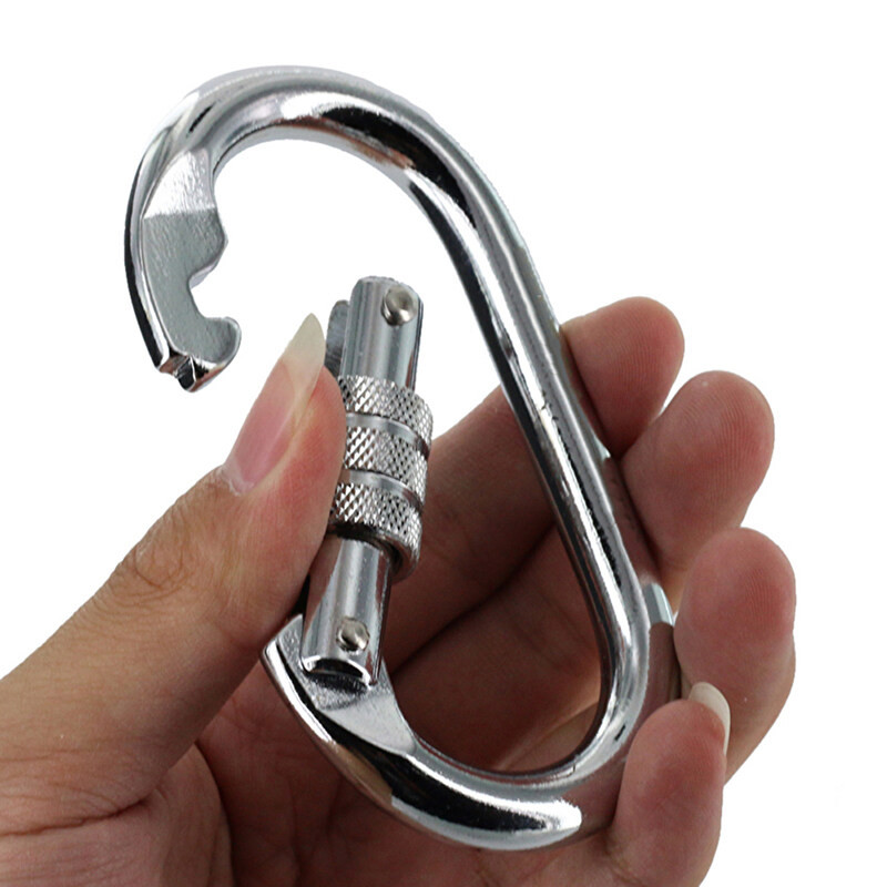 Professional Carabiner D รูปร่าง 25KN Carbiner ตะขอกุญแจปีนเขา Ascend ความปลอดภัย Master ล็อคอุปกรณ์