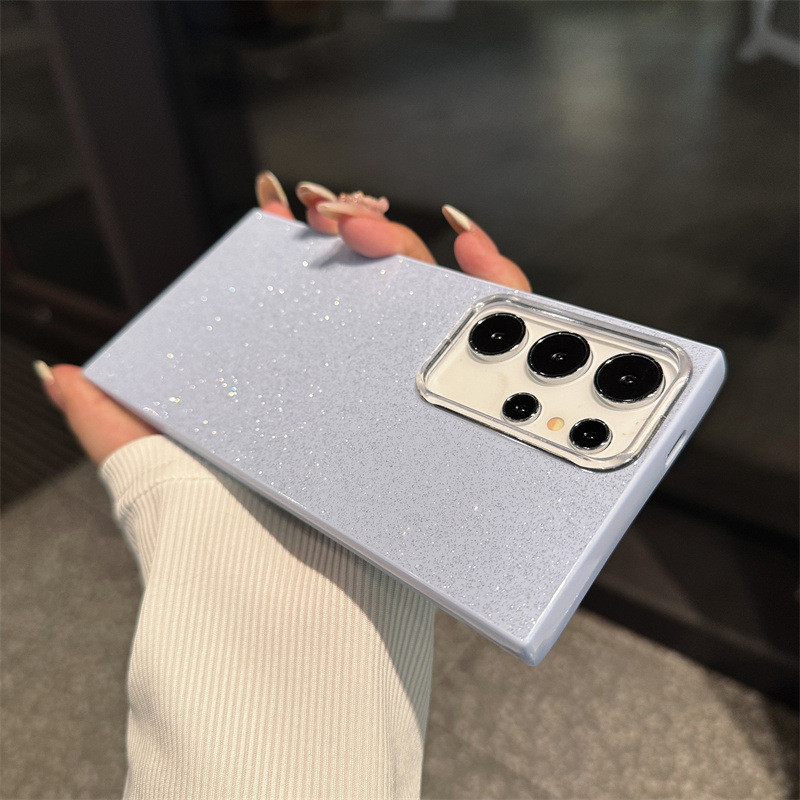 กลิตเตอร์สีทึบเรียบง่าย Samsung S23/22 สําหรับ Samsung S25/24Ultra เคสโทรศัพท์มือถือ S23FE เคสป้องกันการตก Plus