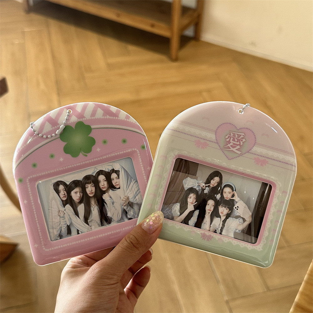Ins รุ่นแนวนอน Cherry Clover 10 ซม. Star Chasing Photocard Card Holder Meal Card Campus Card Storage เคสป้องกัน
