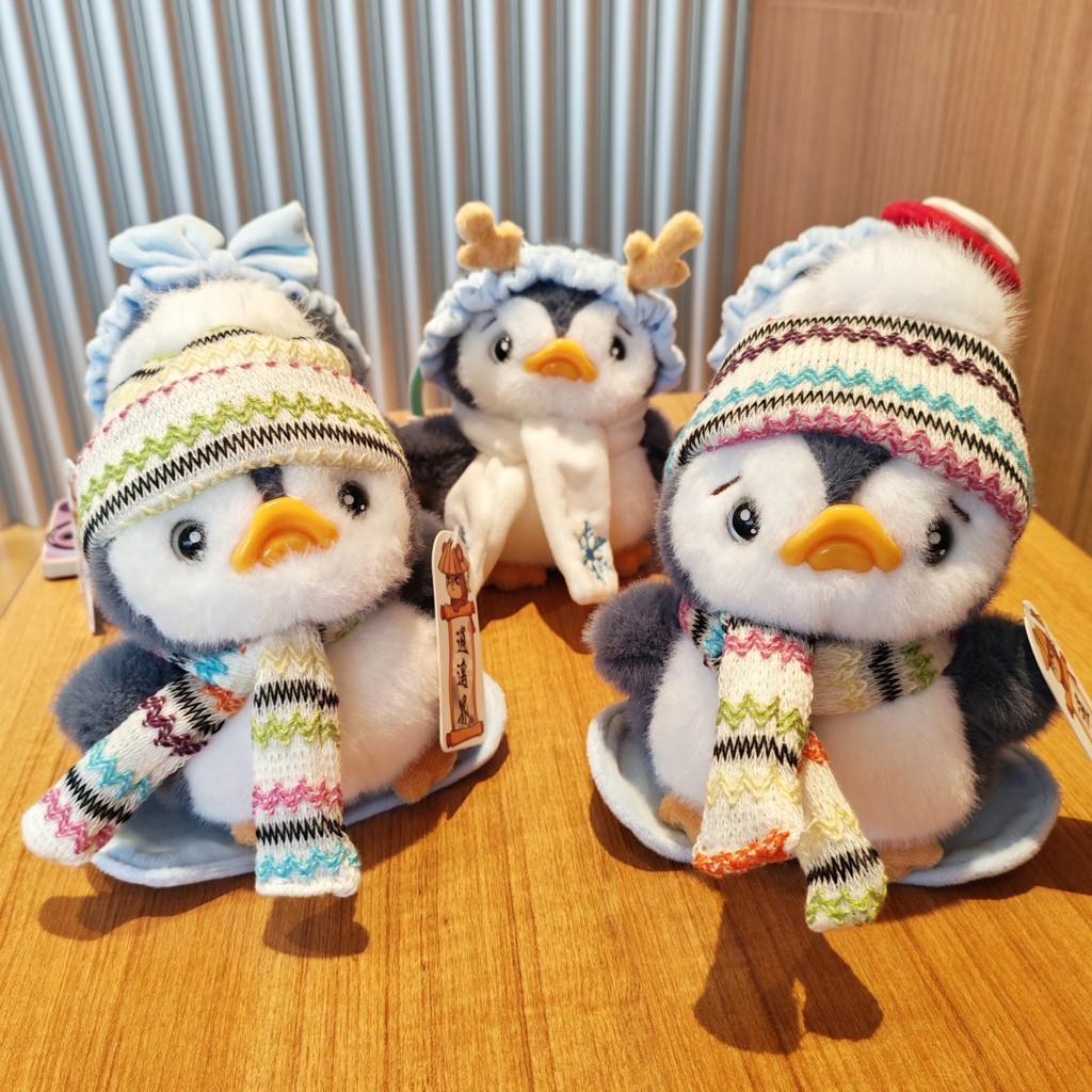 Cross-Dressing Little Penguin Doll Table Accompany Doll Plush Toys Cute Penguin Keychain FDX3