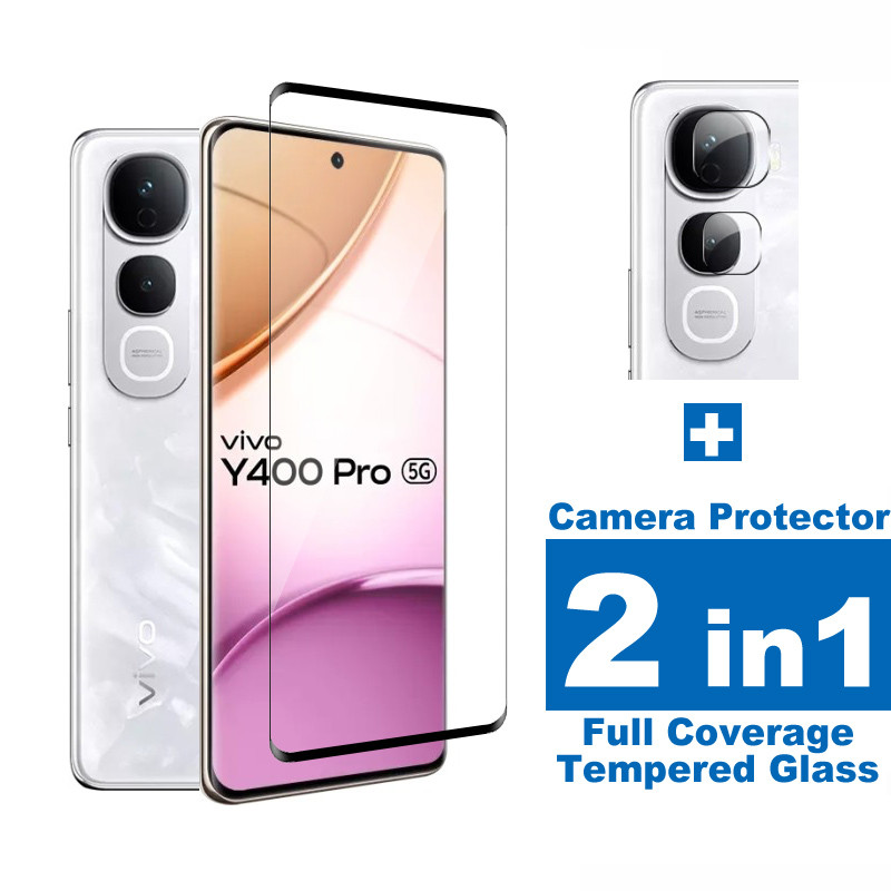 สําหรับVivo Y400 Pro 5G Full CoverageกระจกนิรภัยสําหรับVivo Y200 4G 5G Y300 Y300c Y300t Y300i Y200 Y