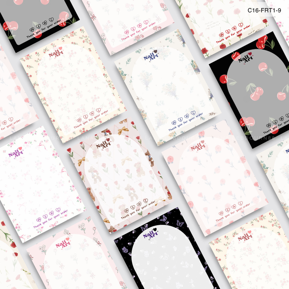 LD88การ์ดวางเล็บลายดอกไม้ แผ่นรองเล็บวินเทจลายละมุน สไตล์หวานๆ ใช้สำหรับวางโชว์เล็บติดเล็บปลอมขาย C16-FRT1-9 - รูปที่ 4