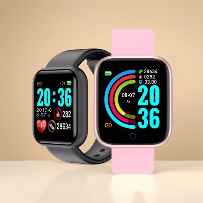 Twitch Y68 สมาร์ทนาฬิกาผู้ชายผู้หญิงนาฬิกาข้อมือ D20 Smartwatch นาฬิกาอิเล็กทรอนิกส์ฟิตเนสสําหรับ Xi