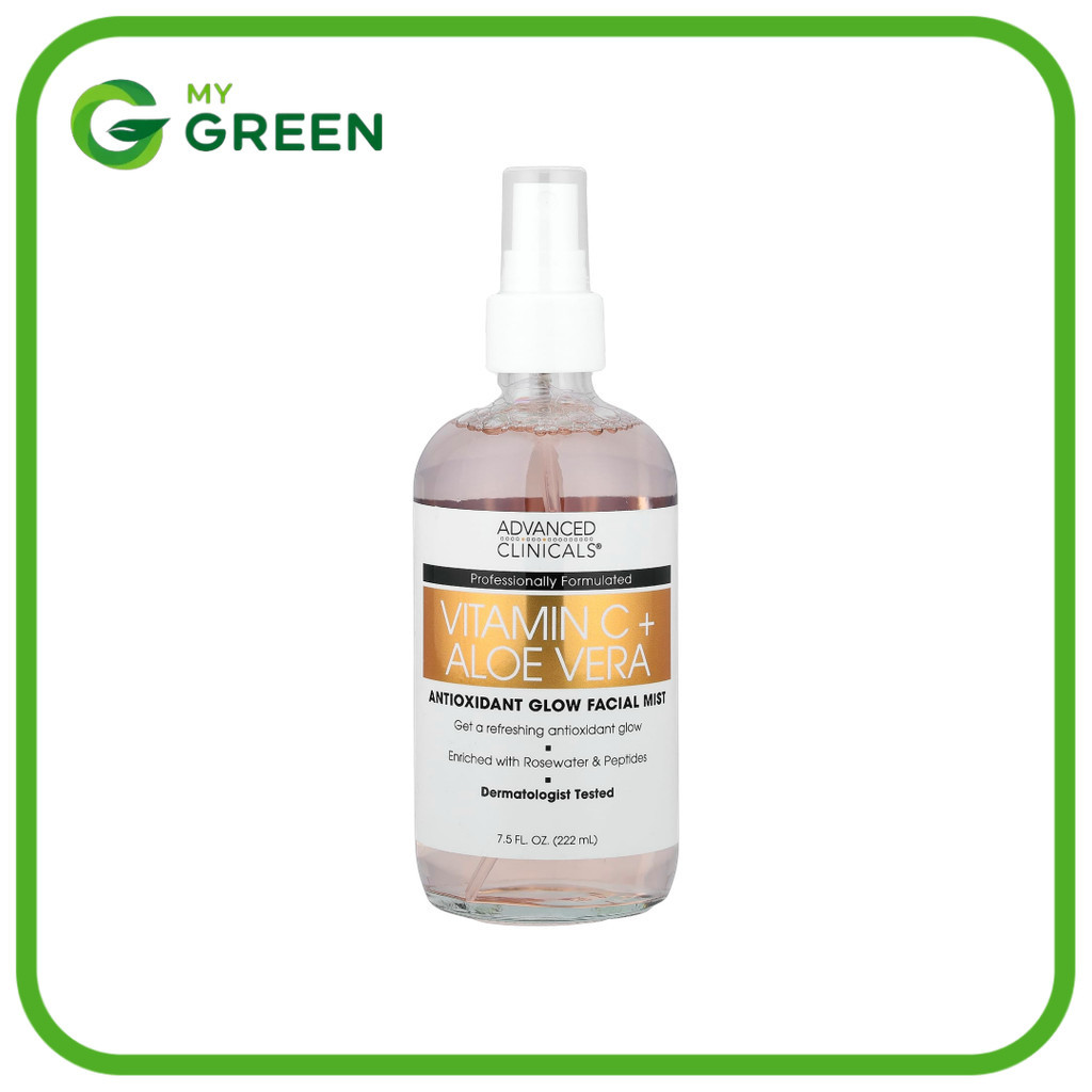 Advanced Clinicals, Vitamin C + Aloe Vera, Antioxidant Glow Facial Mist, 7.5 fl oz (222 ml) วิตามิน 