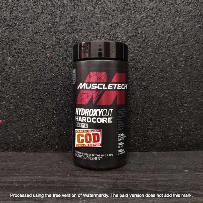 Muscletech Hydroxycut Elite Hardcore พลังงานโปรตีนปลอดกลูเตน - ทดลอง 30 แคป