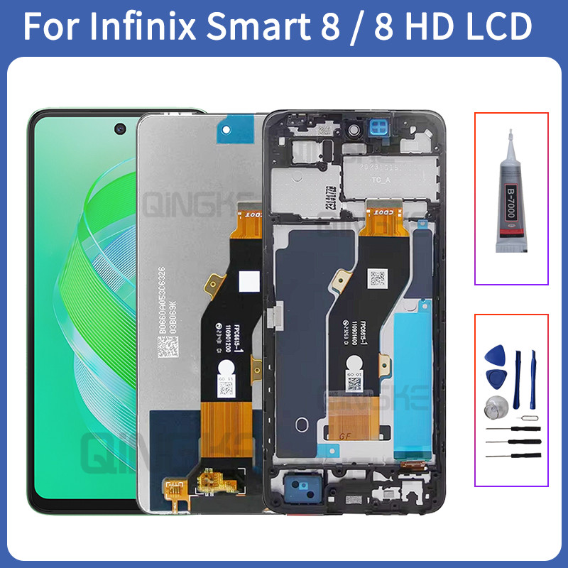 6.6 "ใหม่สําหรับ Infinix Smart 8 X6525 LCD จอแสดงผล IPS Touch Screen Digitizer Assembly สําหรับสมาร์