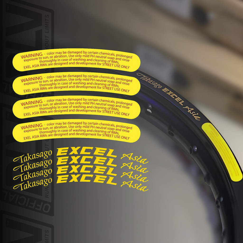 Takasago Excel Asia Premium UV Rim Rim Sticker for Glossy Rims - Motorcycle Rim Variation Sticker