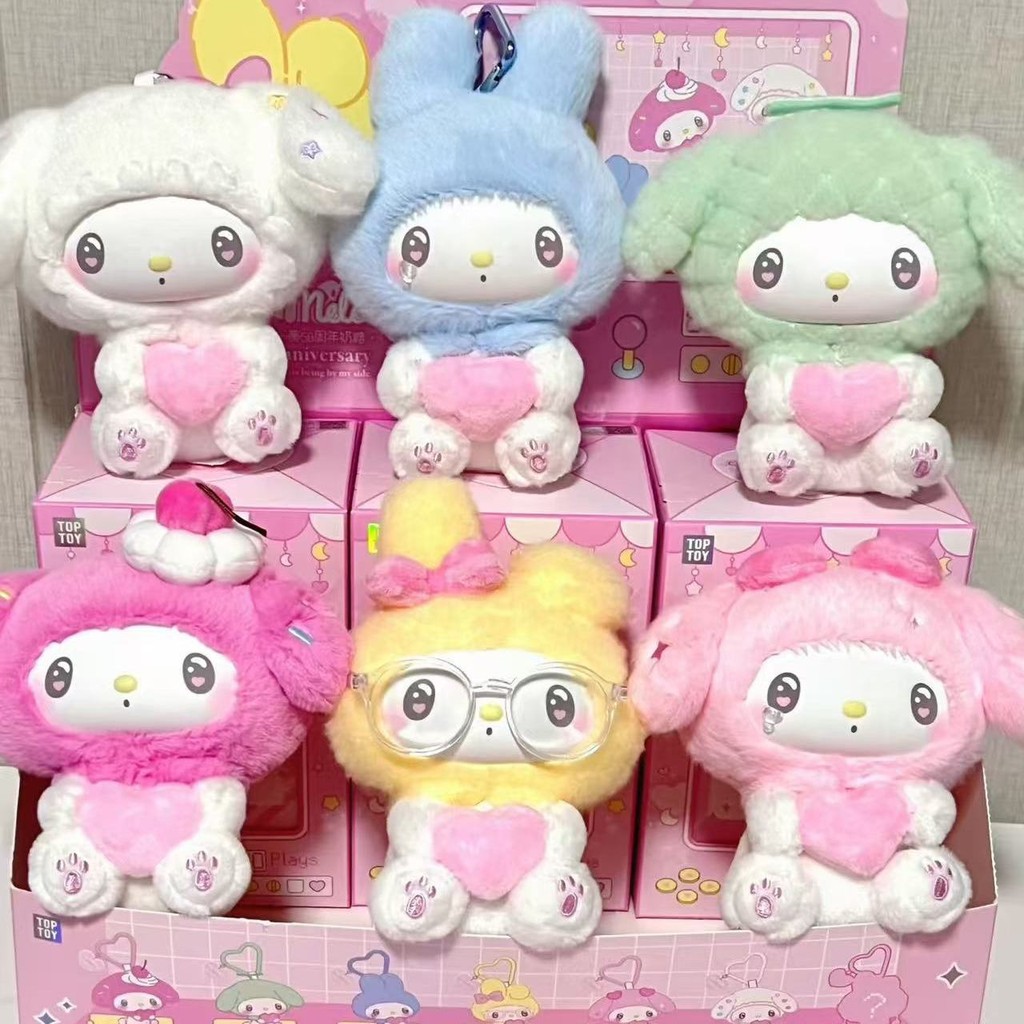 Sanrio Charm Doll สินค้าใหม่ TOPTOY Sanrio Melody ครบรอบ 50 ปี Toffee Series ตุ๊กตาไวนิลตุ๊กตา Mystery Box ของขวัญ
