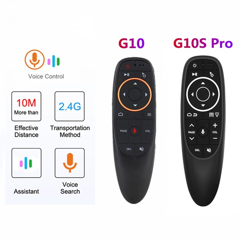 G10S Pro Voice รีโมทคอนโทรล G10 . Wireless Air Mouse Gyroscope Backlit สมาร์ททีวีคอนโทรลเลอร์สําหรับแล็ปท็อป PC Android TV กล่อง