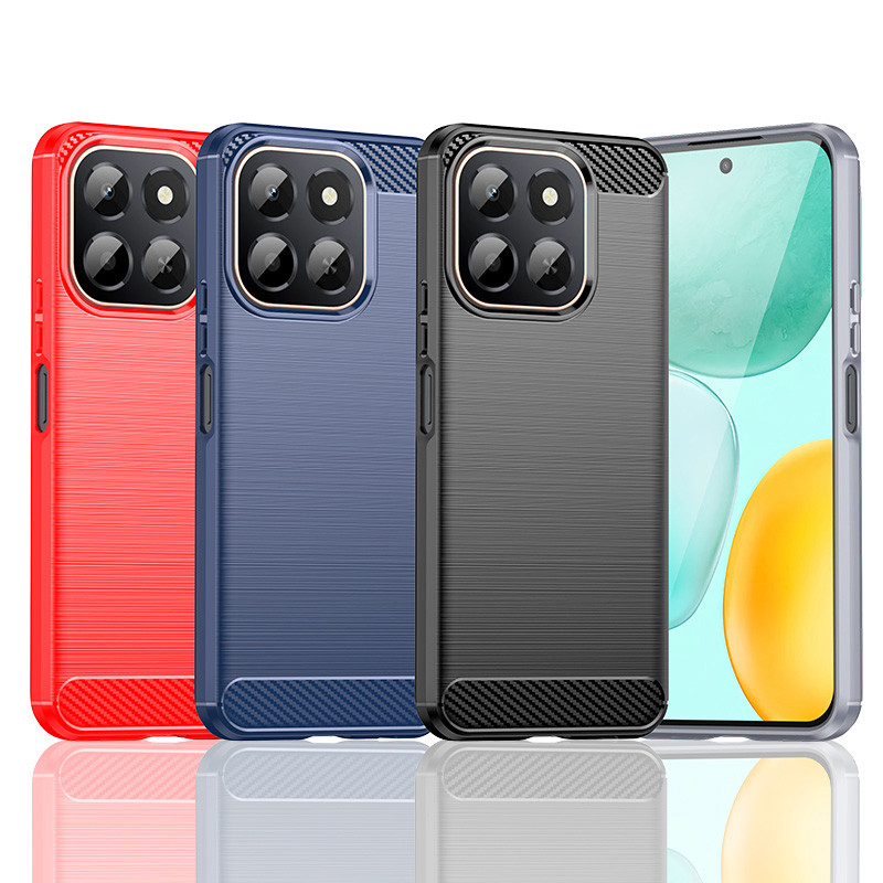 สําหรับ Honor X6c Slim Brushed Texture กันกระแทก Soft TPU Case Cover