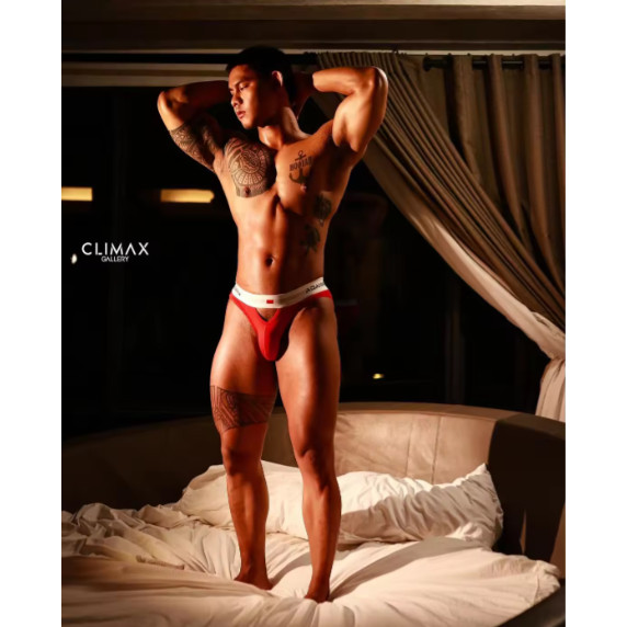 ADANNU ชุดชั้นในชาย เซ็กซี่ Jockstrap กางเกง cuecas และ thong ตาข่าย จากผ้าฝ้าย