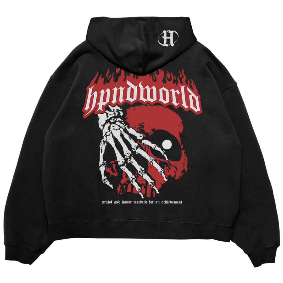 HPND - Boxy Fit Hoodie Sweater Original Basic Hidden Face Fleece Limited Edition