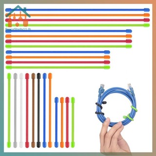 PeaceShells สายรัดซิลิโคนเหล็ก 5 ชิ้น, ที่เก็บสายไฟแบบใช้ซ้ํ…